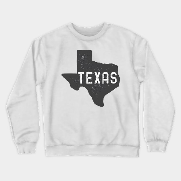 Texas Map Crewneck Sweatshirt by DogfordStudios